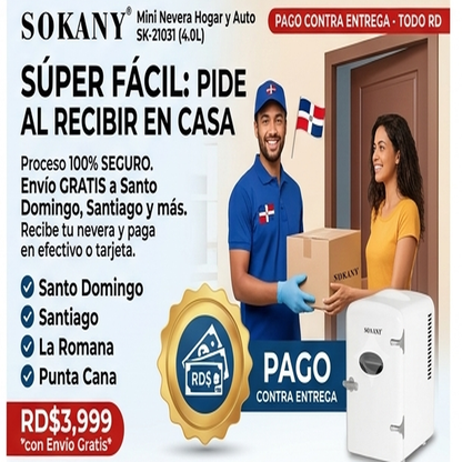 Mini Refrigerador SOKANY SK-21031 4L para Hogar y Auto